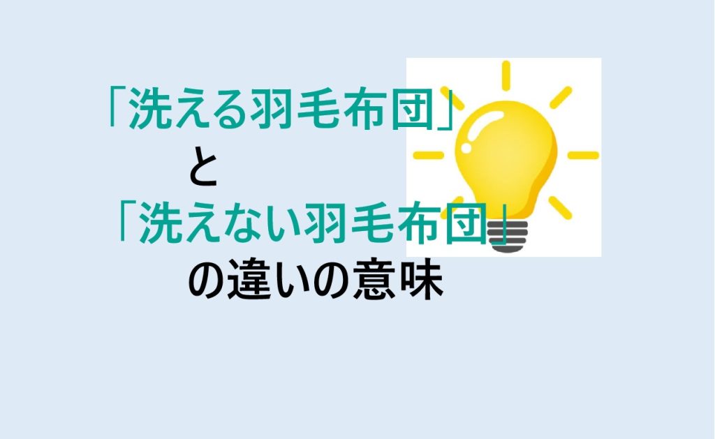 洗える羽毛布団と洗えない羽毛布団の違い