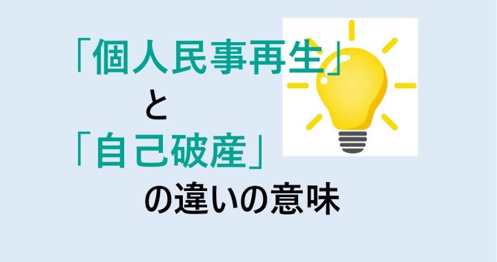 個人民事再生と自己破産の違いの意味を分かりやすく解説！