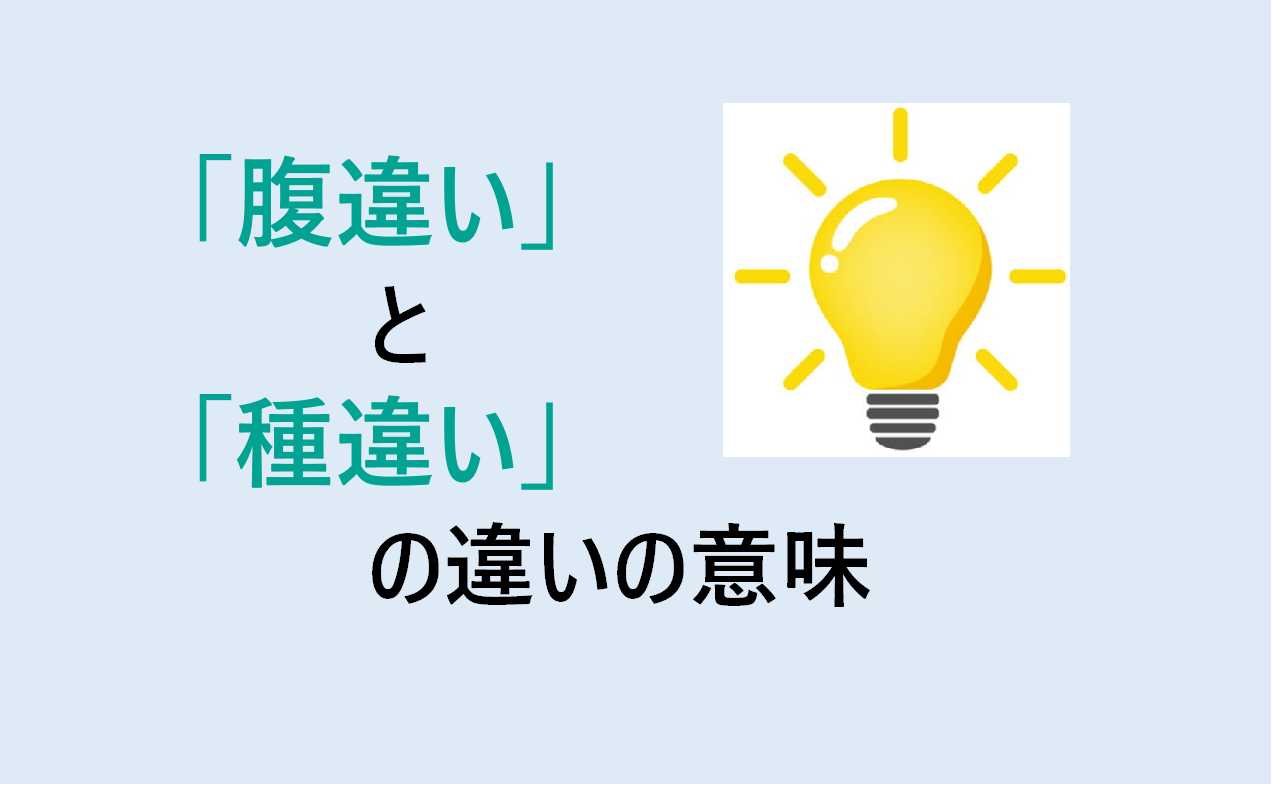 腹違いと種違いの違い