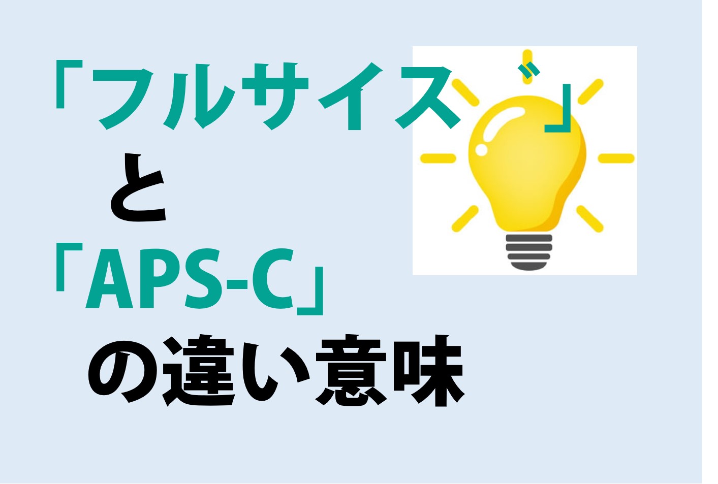 センサーサイズの「フルサイズ」と「APS-C」の違い