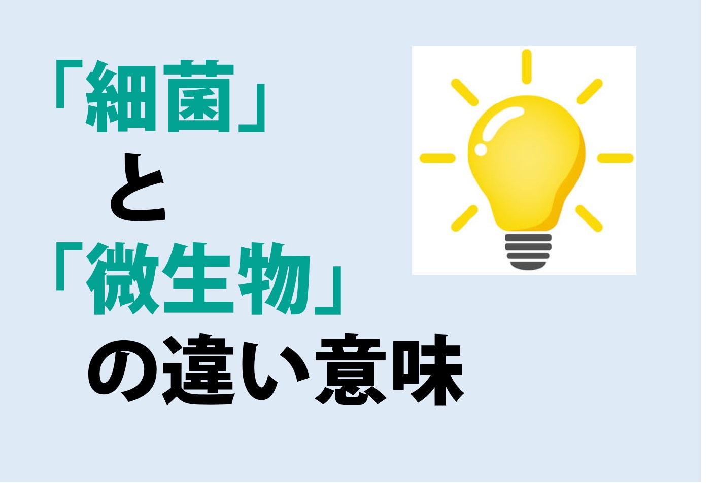 細菌と微生物の違いの意味を分かりやすく解説！