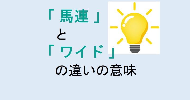 馬連とワイドの違いの意味を分かりやすく解説！