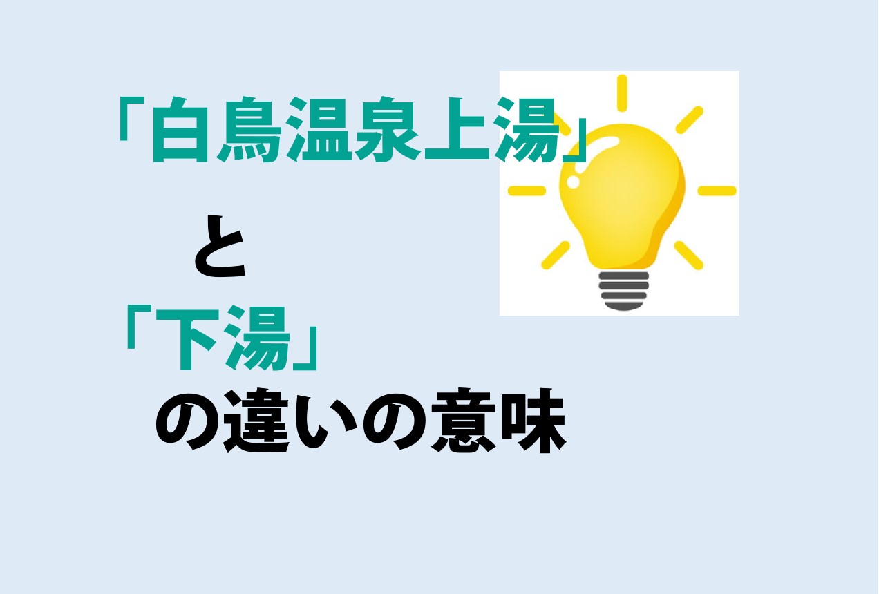 白鳥温泉上湯と下湯の違い