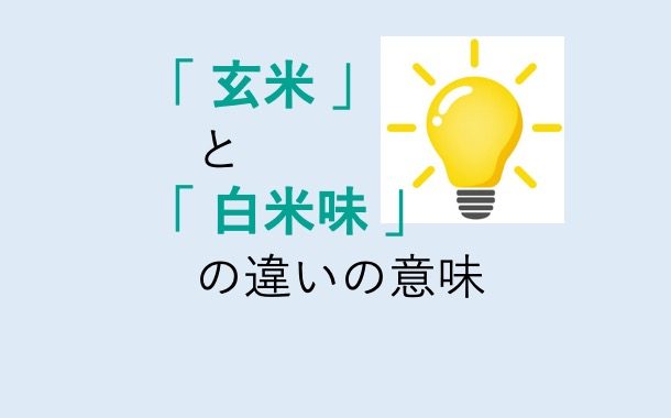 玄米と白米味の違いの意味を分かりやすく解説！