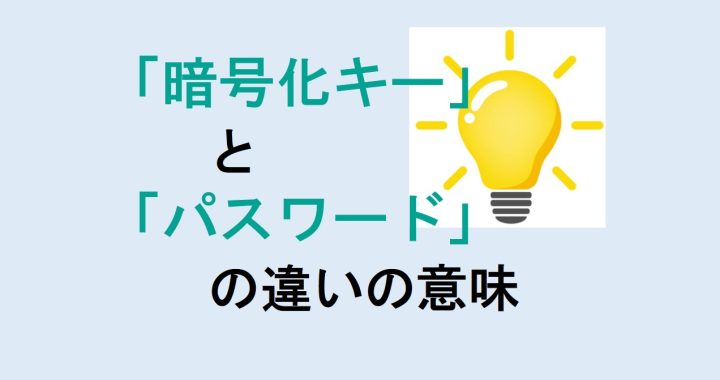 暗号化キーとパスワードの違いの意味を分かりやすく解説！