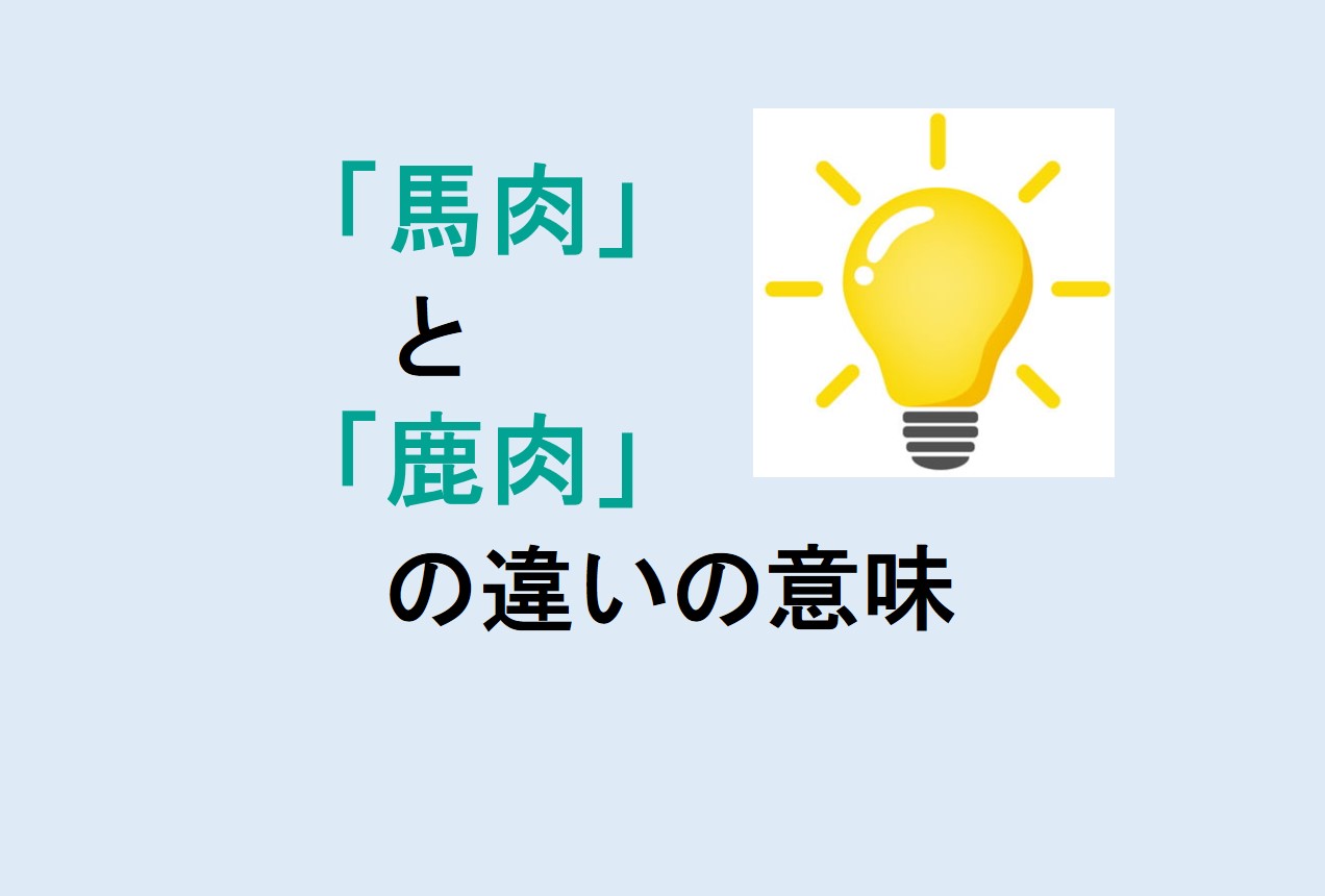 馬肉と鹿肉の違い