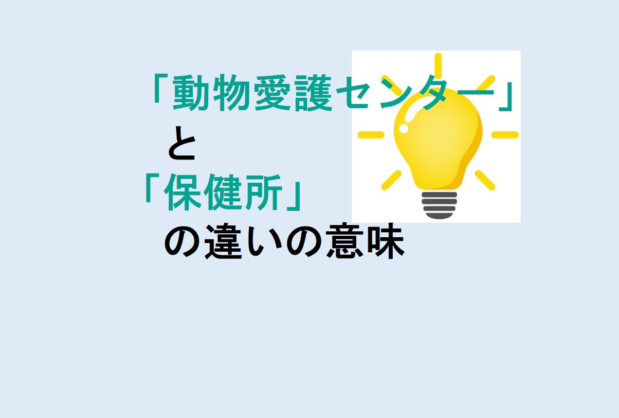 動物愛護センターと保健所の違い