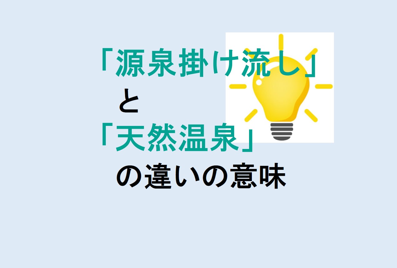 源泉掛け流しと天然温泉の違い