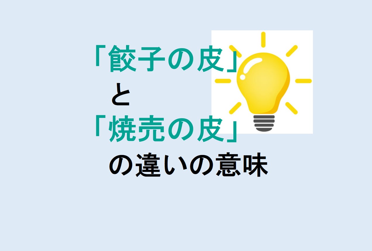 餃子の皮と焼売の皮の違い