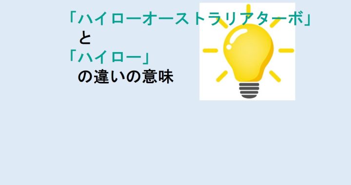 ハイローオーストラリアターボとハイローの違いの意味を分かりやすく解説！