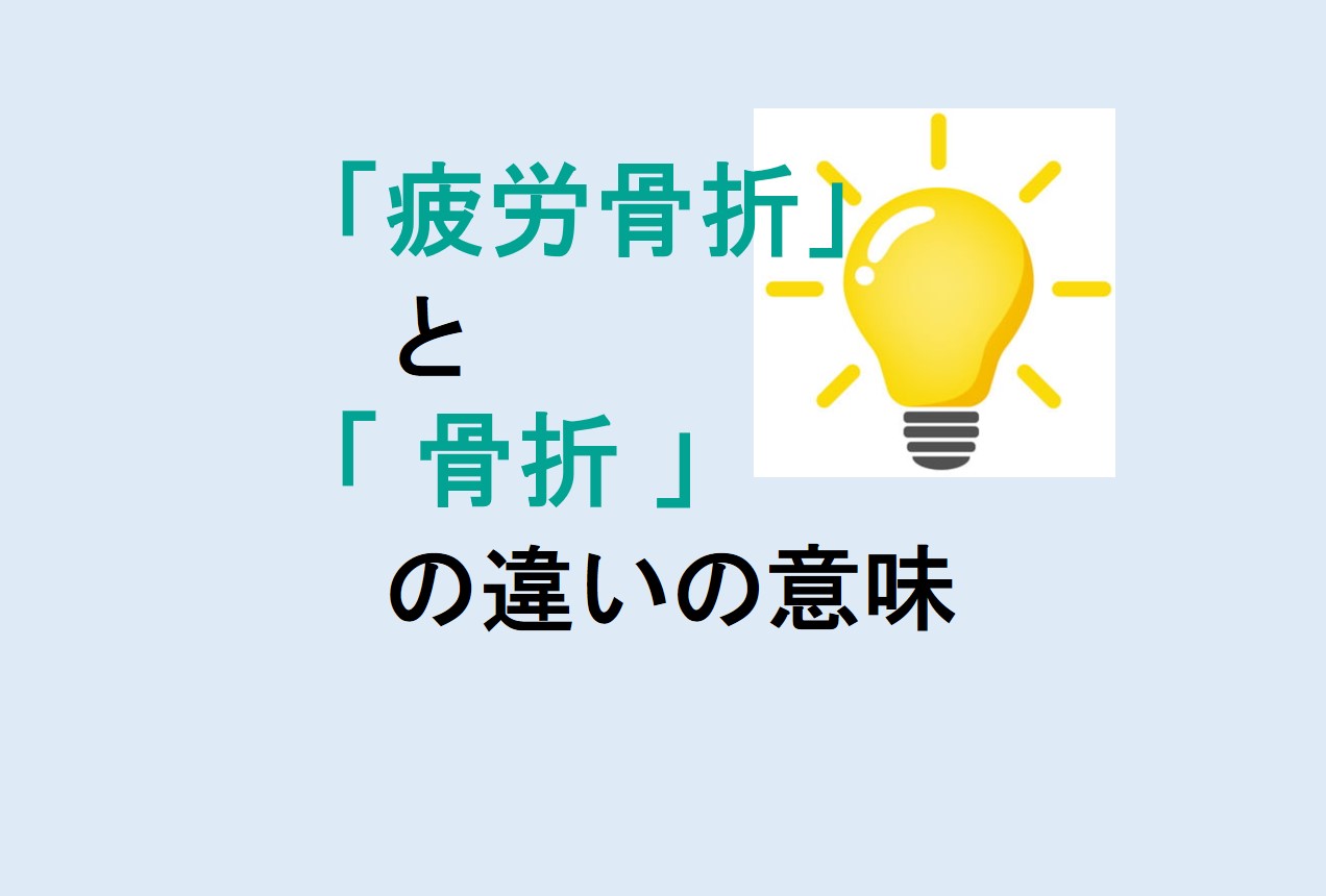 疲労骨折と骨折の違い