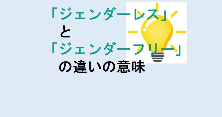 ジェンダーレスとジェンダーフリーの違いの意味を分かりやすく解説！