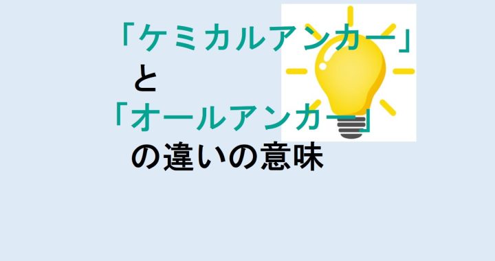 ケミカルアンカーとオールアンカーの違いの意味を分かりやすく解説！