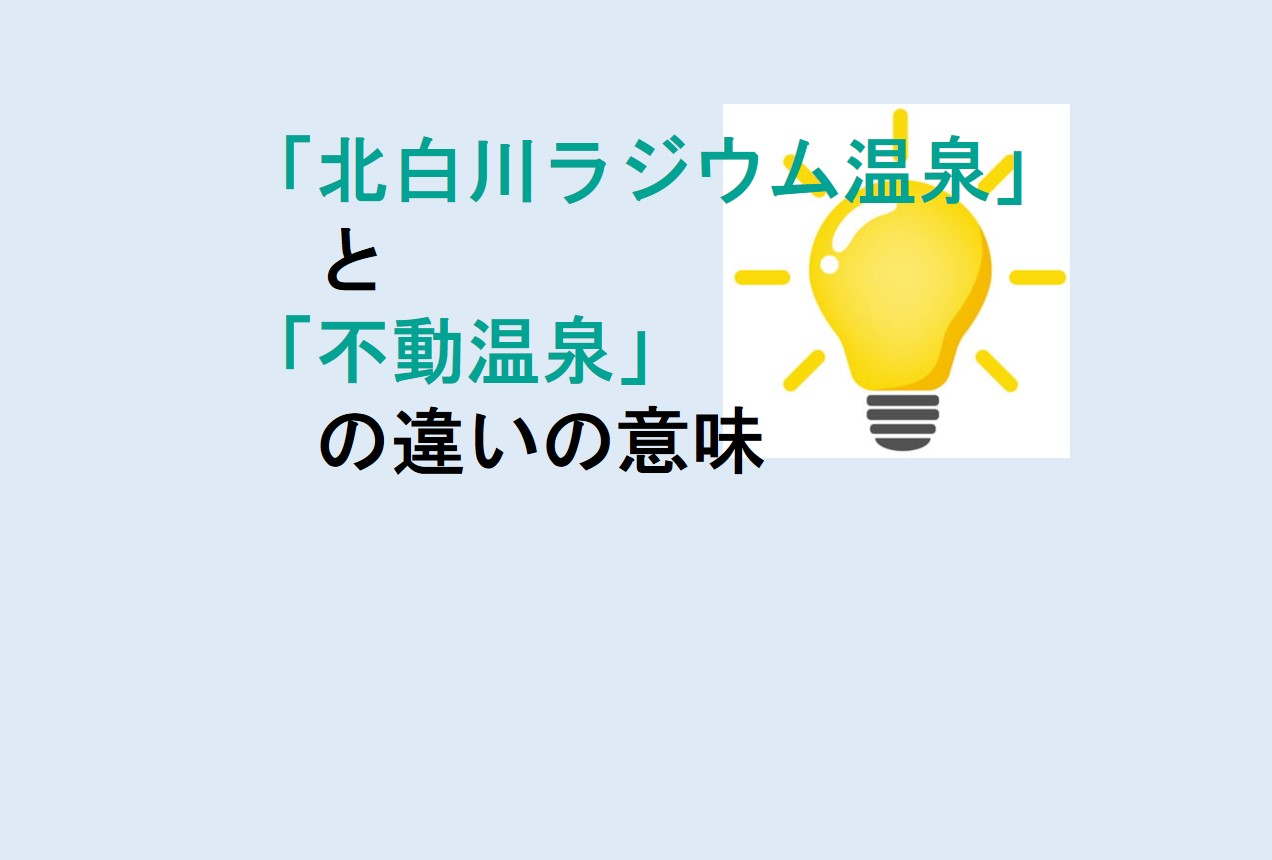 北白川ラジウム温泉と不動温泉の違い