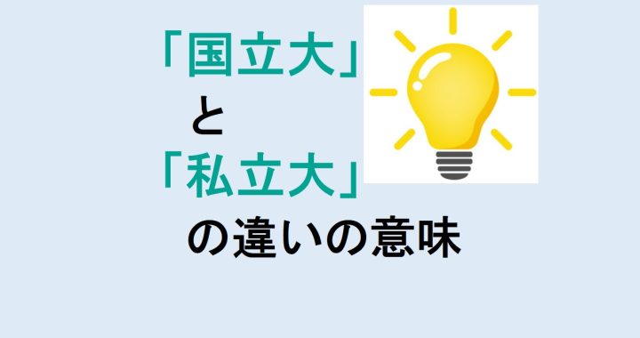 国立大と私立大の違いの意味を分かりやすく解説！