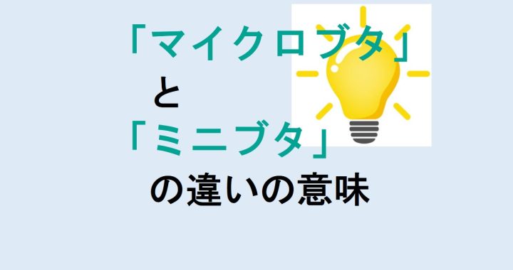 マイクロブタとミニブタの違いの意味を分かりやすく解説！