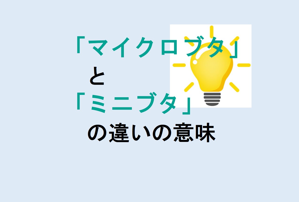 マイクロブタとミニブタの違い