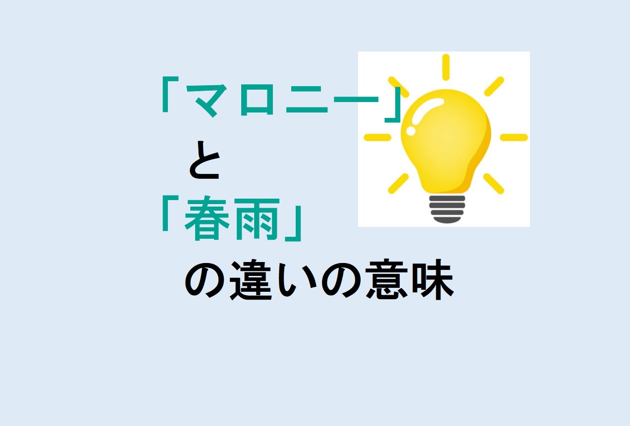 マロニーと春雨の違い