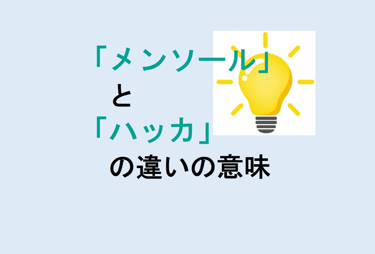 メンソールとハッカの違い