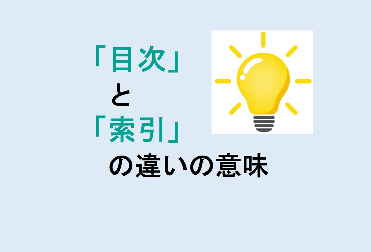 目次と索引の違い