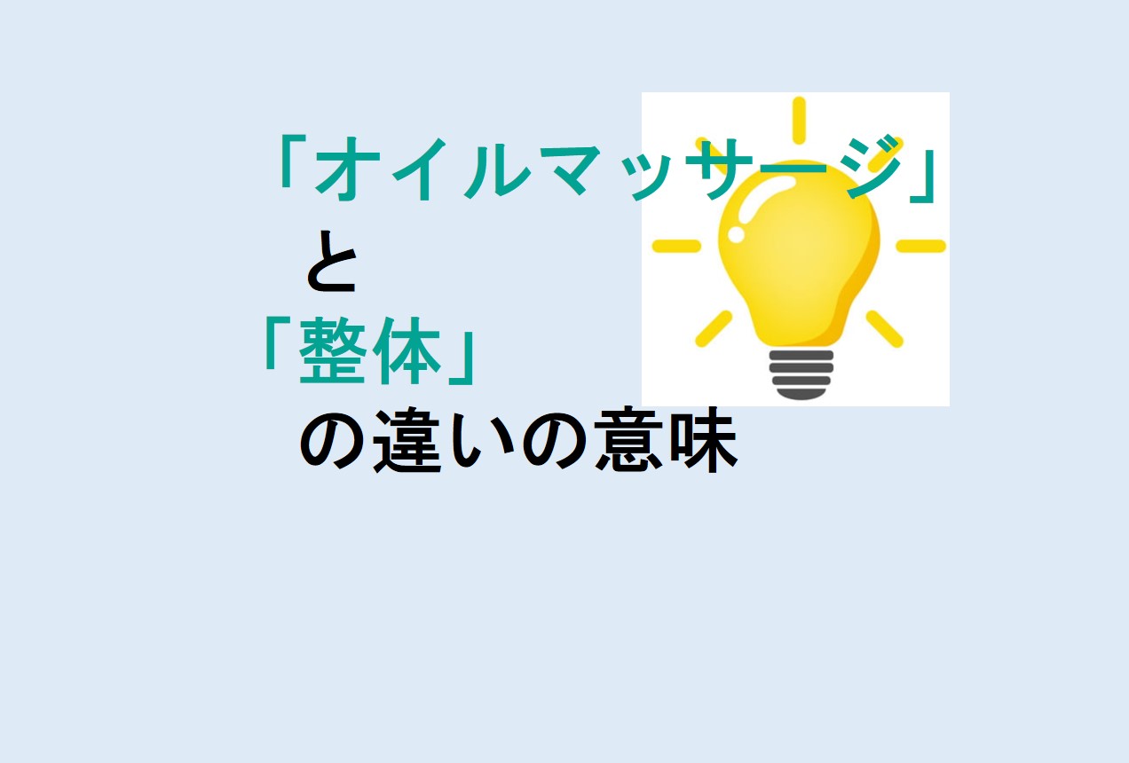 オイルマッサージと整体の違い