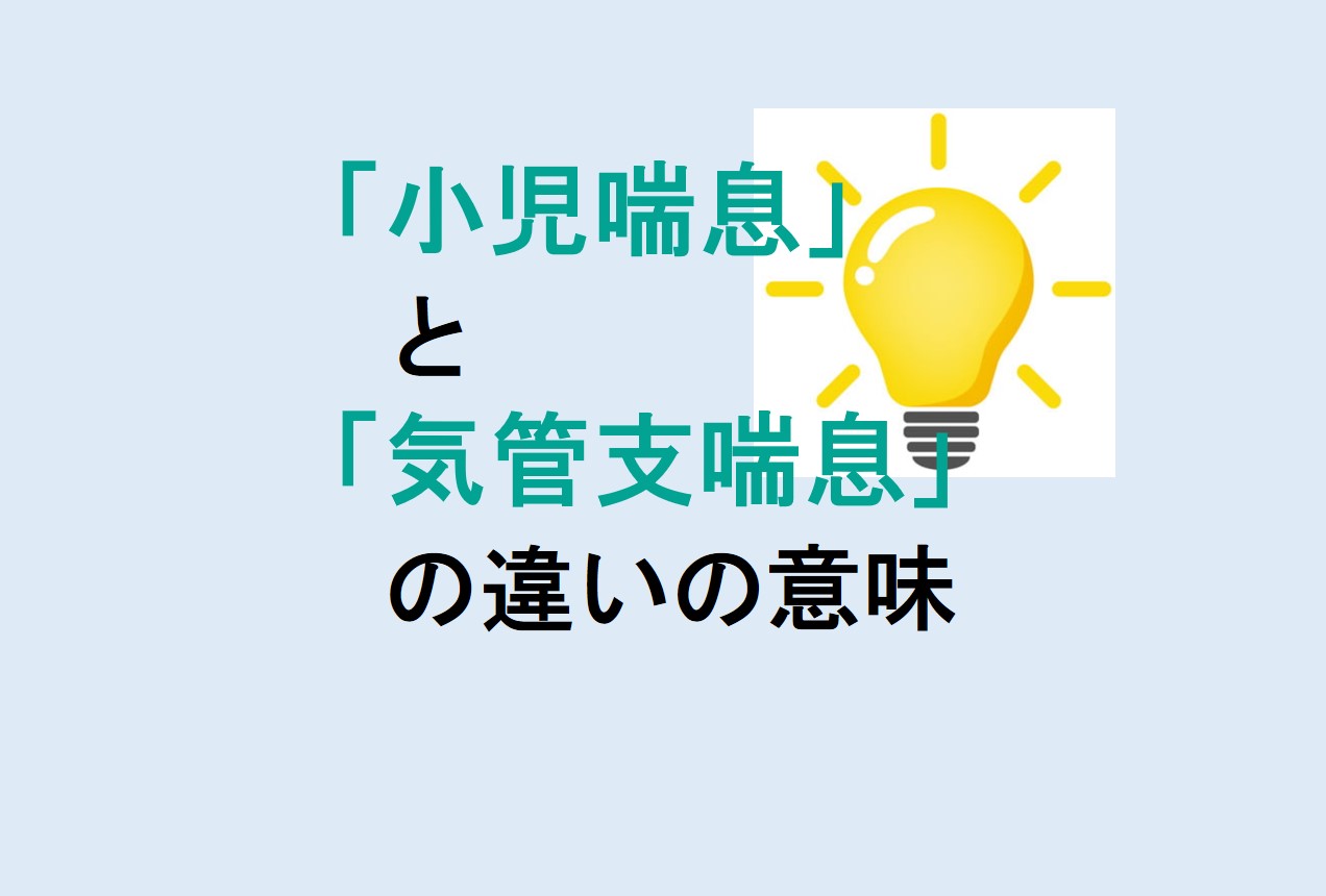 小児喘息と気管支喘息の違い