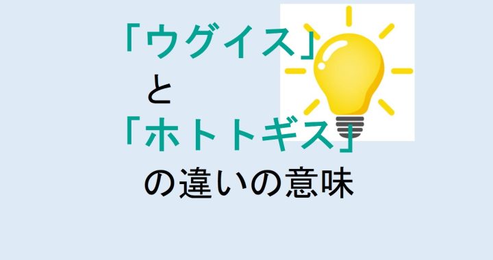 ウグイスとホトトギスの違いの意味を分かりやすく解説！