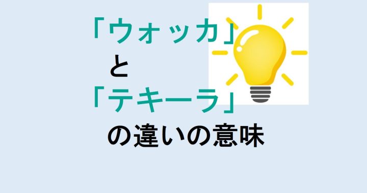 ウォッカとテキーラの違いの意味を分かりやすく解説！