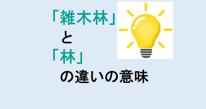 雑木林と林の違いの意味を分かりやすく解説！