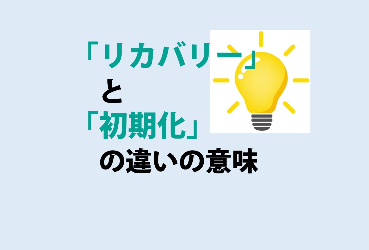 リカバリーと初期化の違い