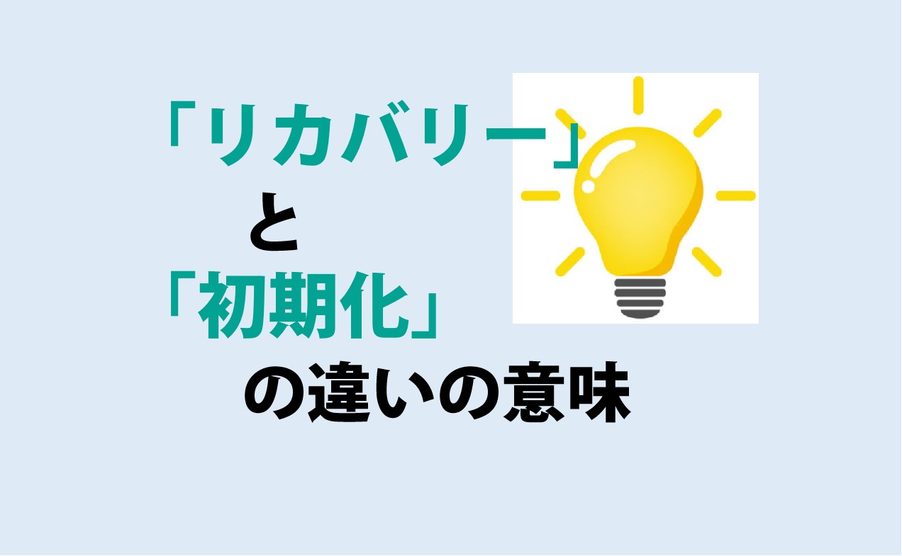 リカバリーと初期化の違い