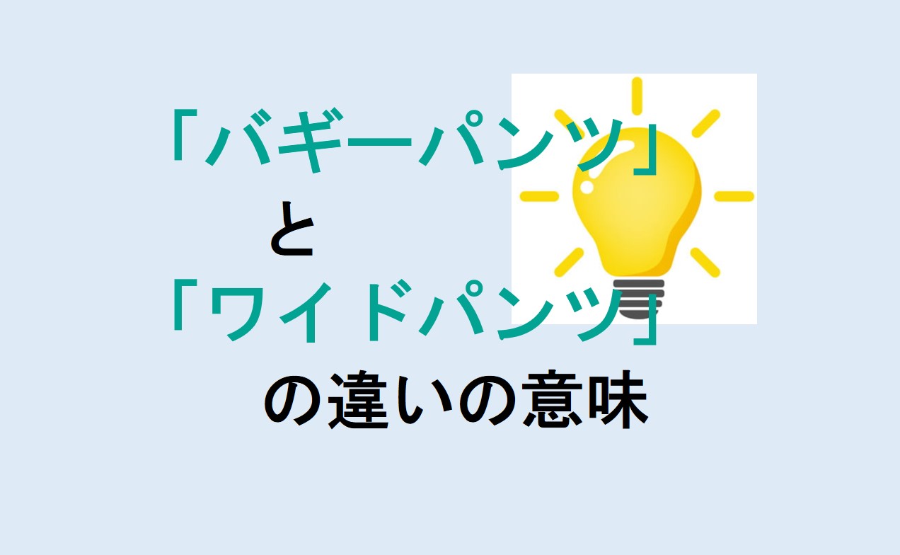 バギーパンツとワイドパンツの違い