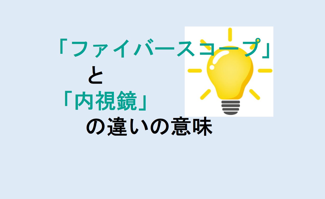 ファイバースコープと内視鏡の違い