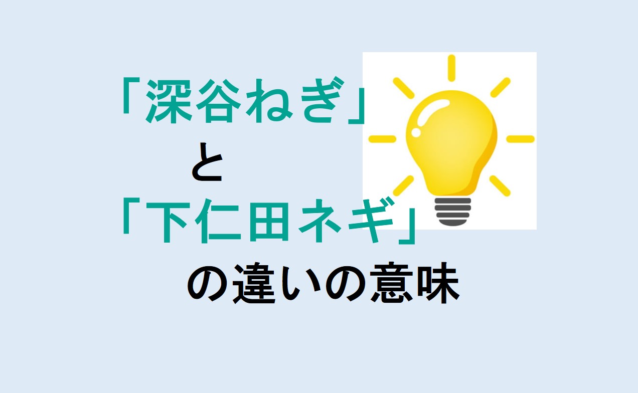 深谷ねぎと下仁田ネギの違い