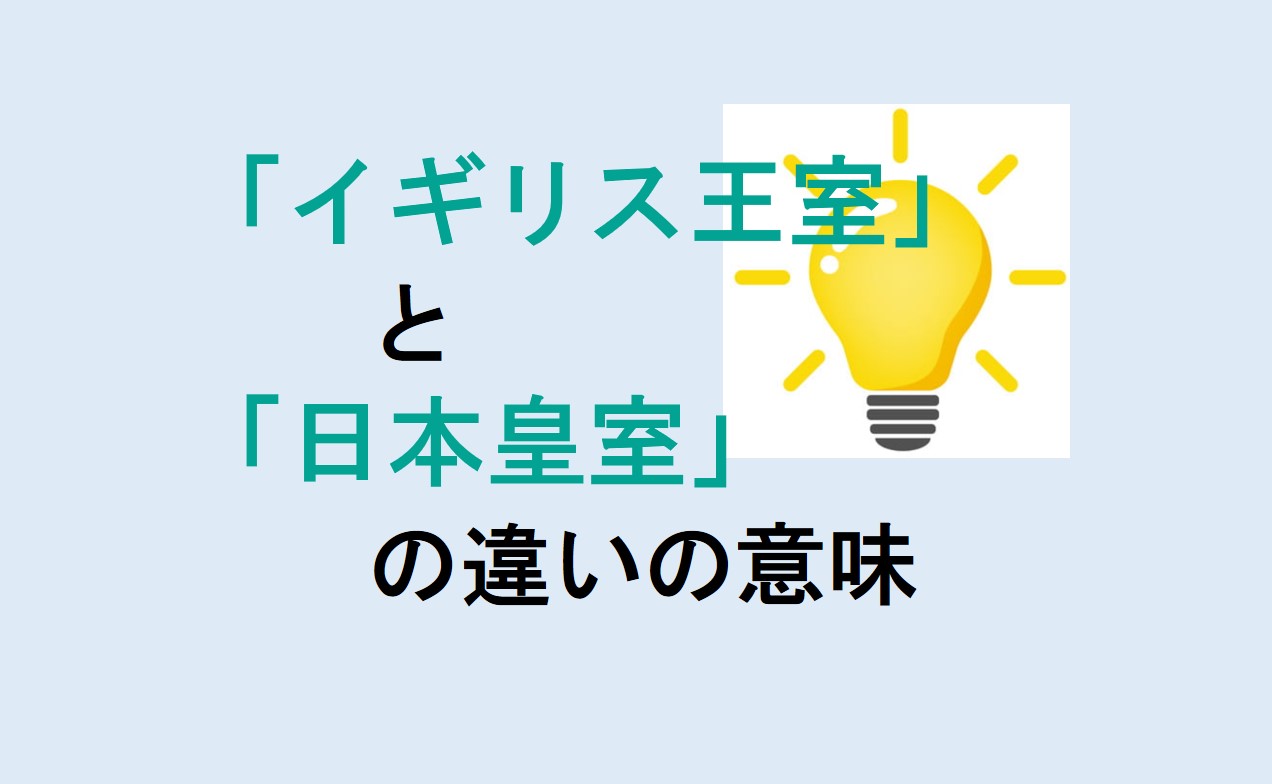 イギリス王室と日本皇室の違い