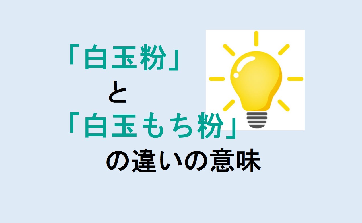 白玉粉と白玉もち粉の違い