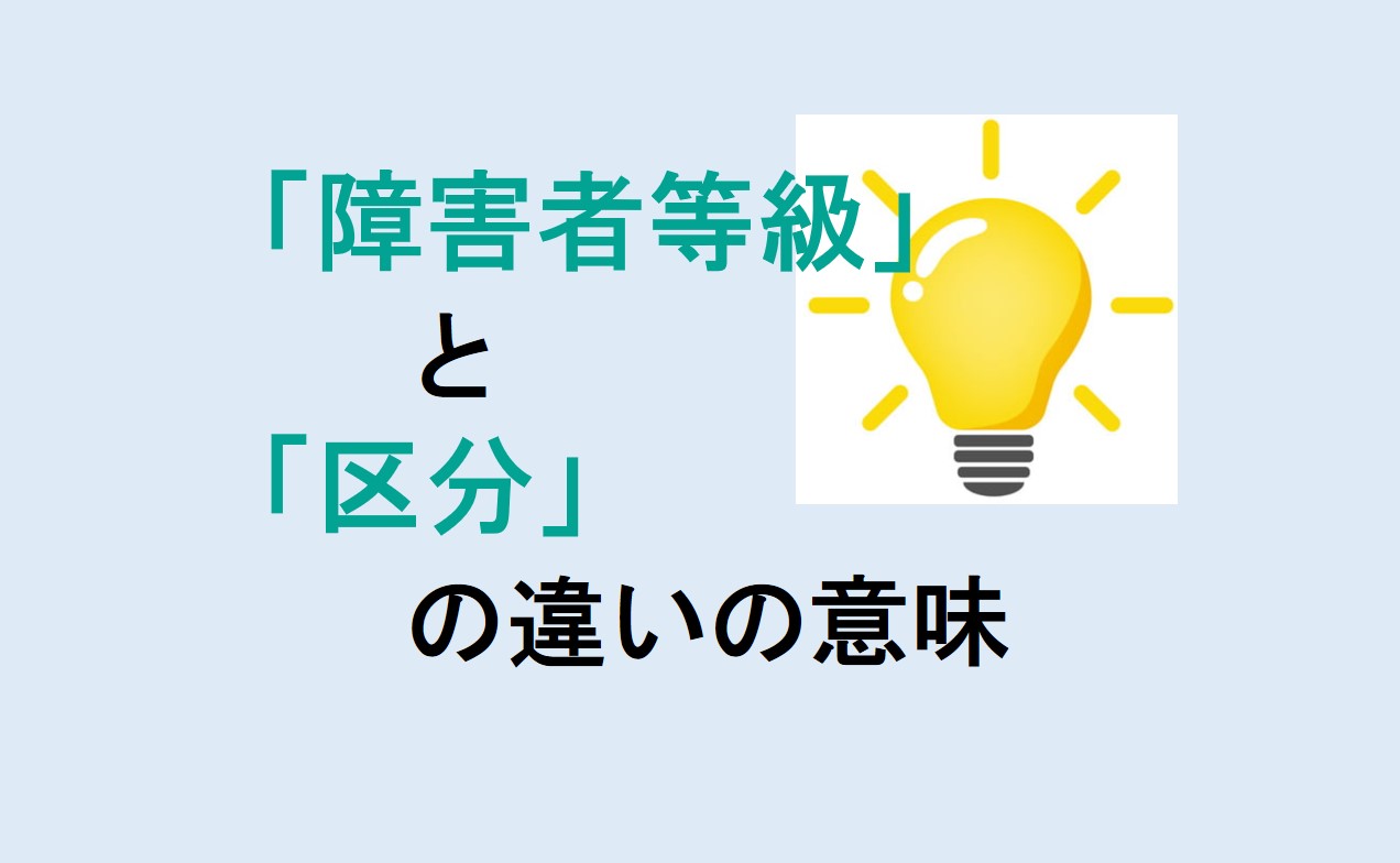 障害者等級と区分の違い