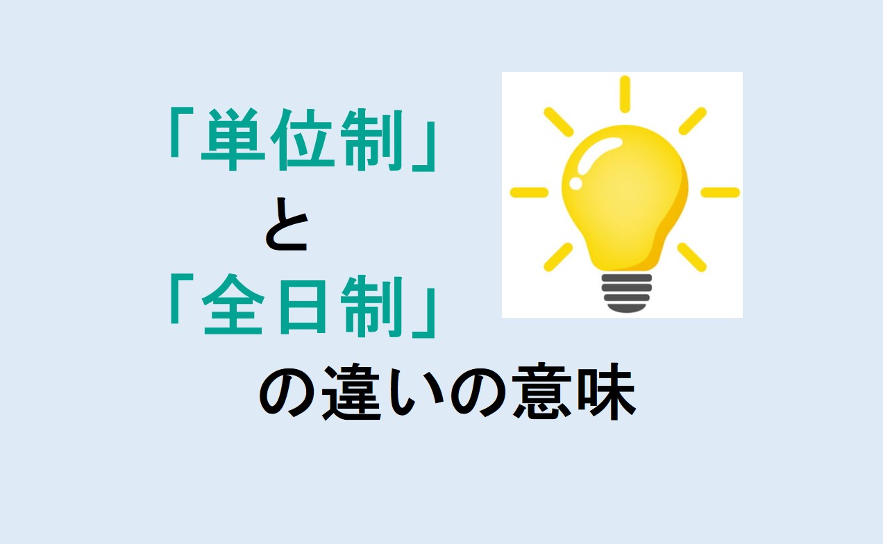 単位制と全日制の違い