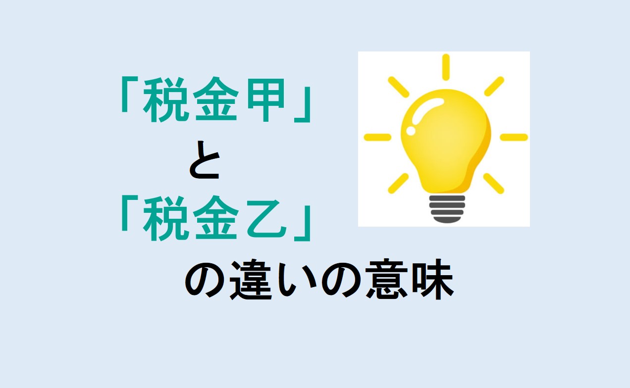 税金甲と税金乙の違い