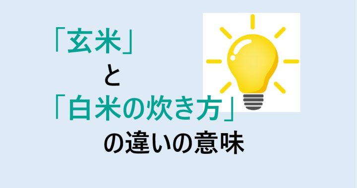 玄米と白米の炊き方の違いの意味を分かりやすく解説！