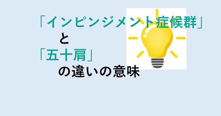 インピンジメント症候群と五十肩の違いの意味を分かりやすく解説！