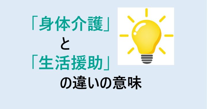 身体介護と生活援助の違いの意味を分かりやすく解説！