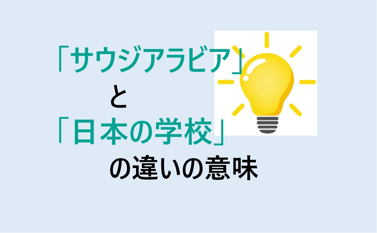 サウジアラビアと日本の学校の違い