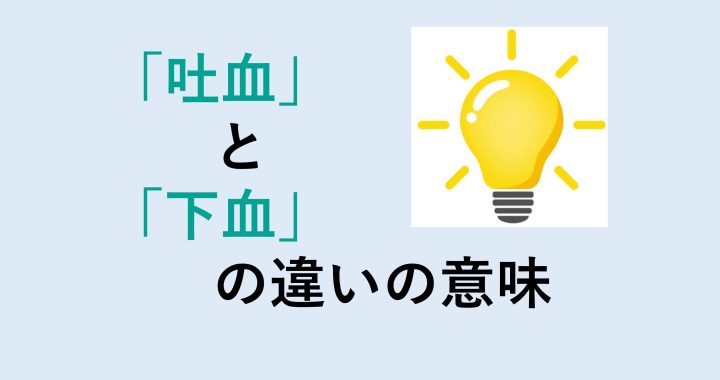 吐血と下血の違いの意味を分かりやすく解説！