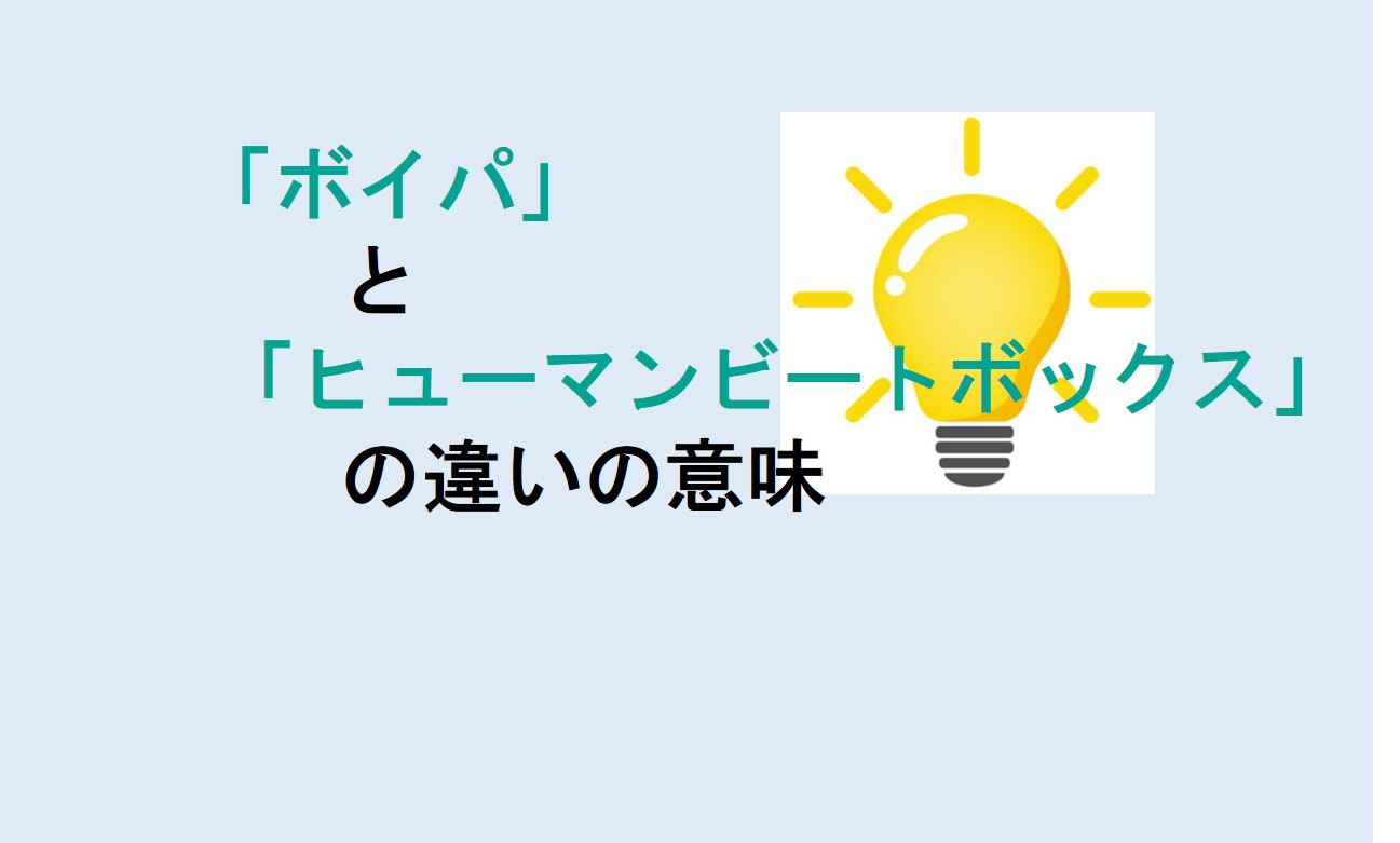 ボイパとヒューマンビートボックスの違い