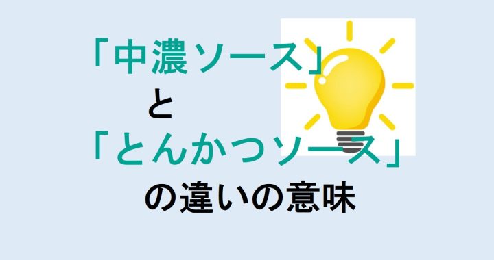 中濃ソースととんかつソースの違いの意味を分かりやすく解説！