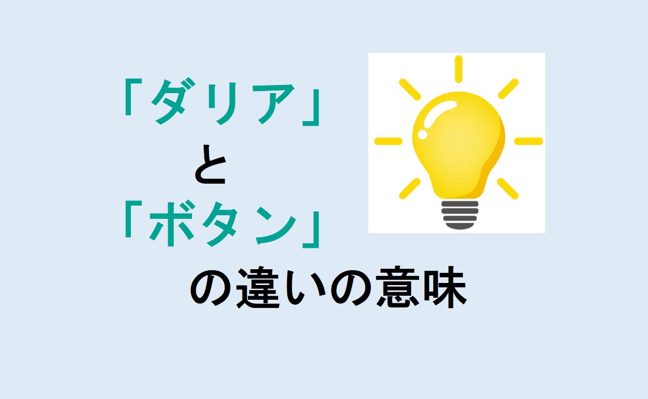 ダリアとボタンの違い