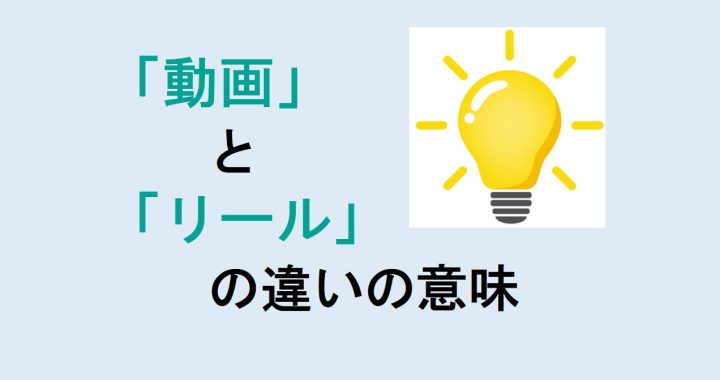 動画とリールの違いの意味を分かりやすく解説！