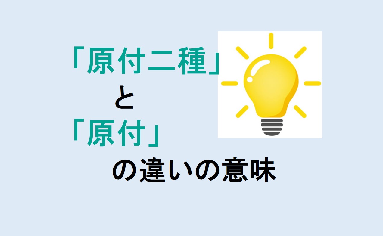 原付二種と原付の違い