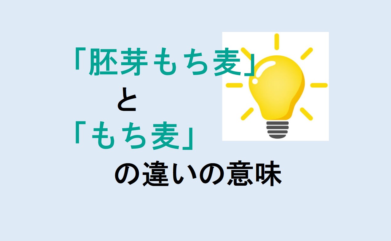 胚芽もち麦ともち麦の違い